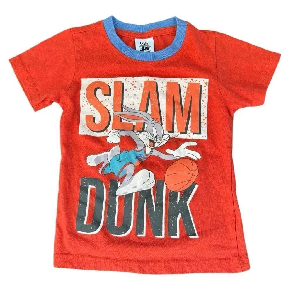Space Jam Bugs Bunny "Slam Dunk" Graphic T-shirt in Red Size 5